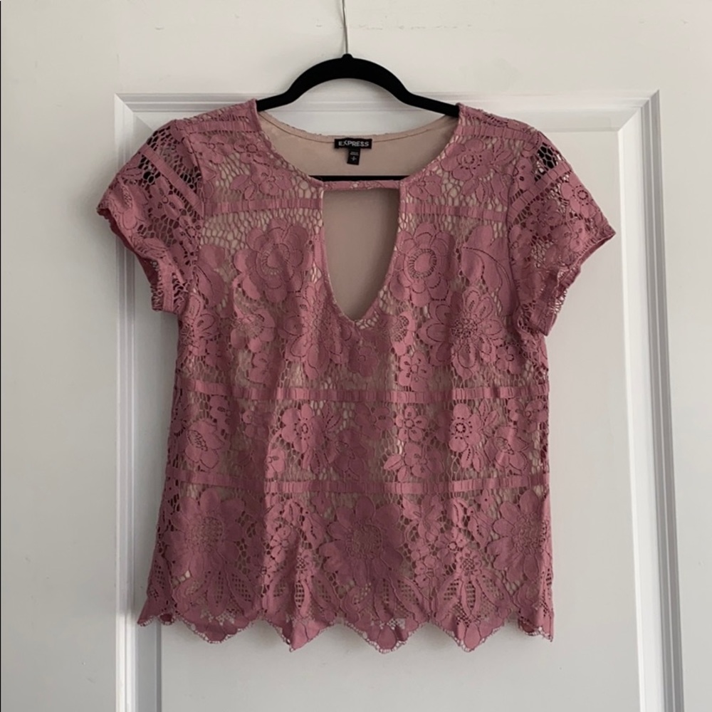 Express Pink Lace Top